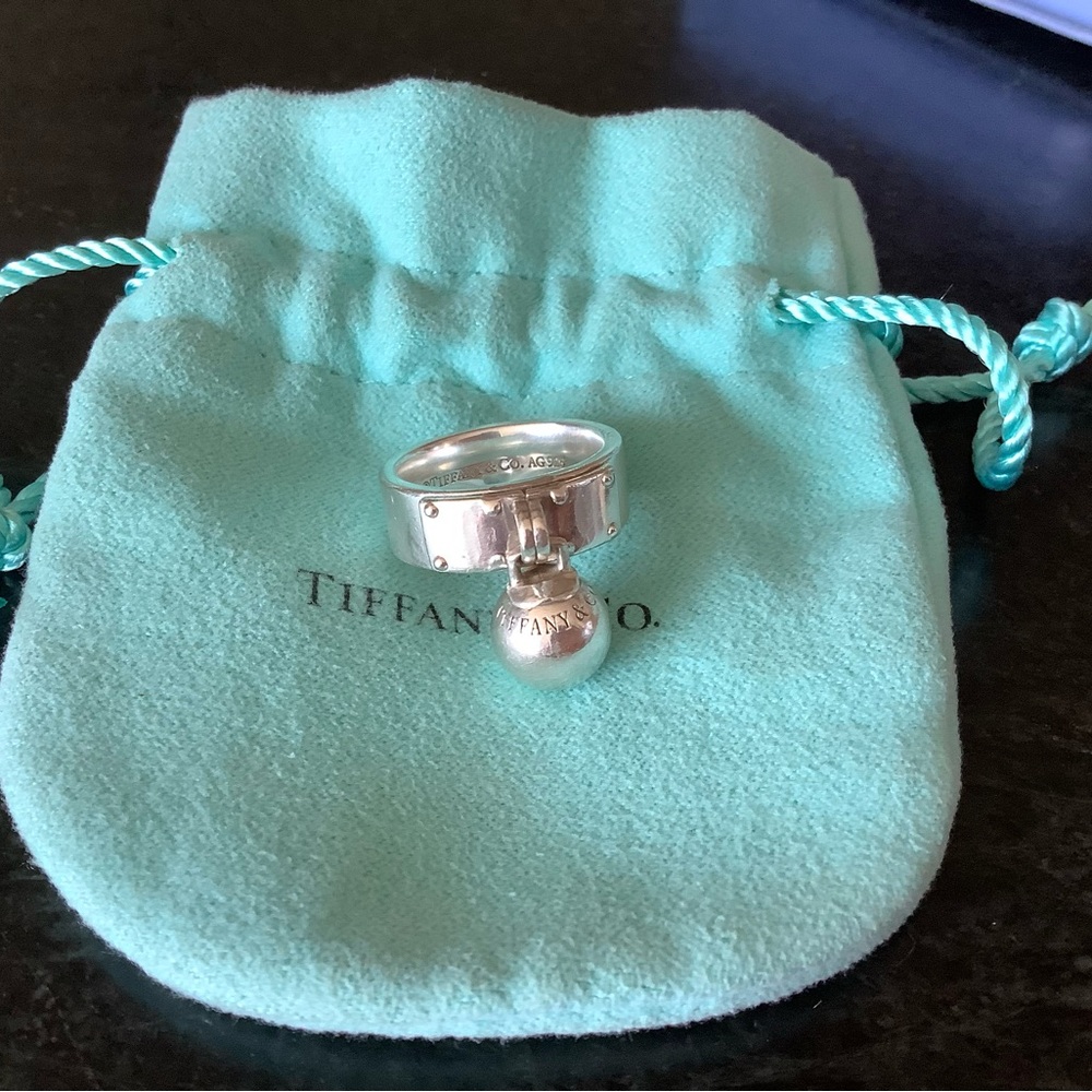 Tiffany & Co. Silver Hardware ring with bobble